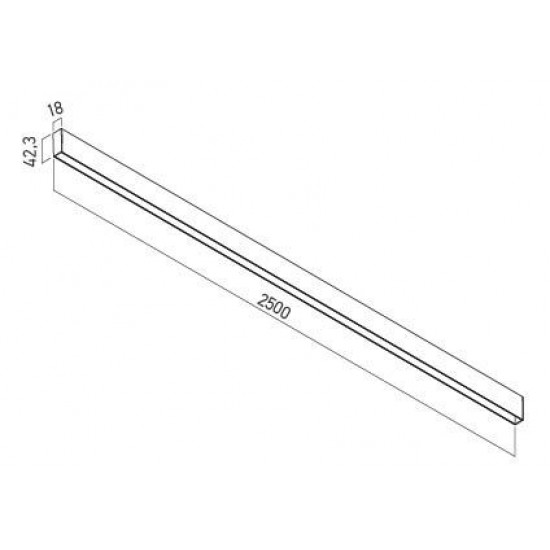 Sina magnetica 2,5m Xtrim S neagra cu montaj aparent 48V DC IP40