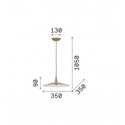 Pendul CANTINA cu dulie E27 1050mm metal alama antica IP20
