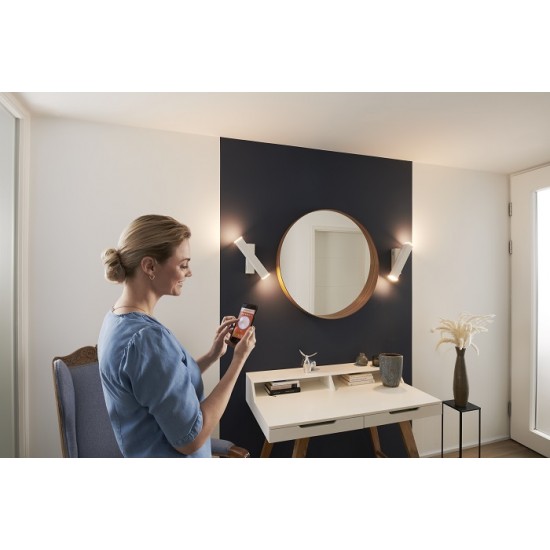 Aplica LED decorativa inteligenta 12W Ledvance Smart+ WiFi ORBIS CROSS alb negru dimabila TW compatibil Amazon Alexa si Google Assistant IP20