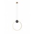 Pendul LED 11W cerc ATOM 400mm metal negru mat abajur alama antica lumina calda IP20