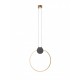 Pendul LED 11W cerc ATOM 400mm metal negru mat abajur alama antica lumina calda IP20