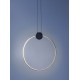 Pendul LED 11W cerc ATOM 400mm metal negru mat abajur alama antica lumina calda IP20