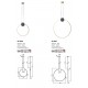 Pendul LED 11W cerc ATOM 400mm metal negru mat abajur alama antica lumina calda IP20