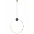 Pendul LED 20W cerc ATOM 600mm metal negru mat abajur alama antica lumina calda IP20