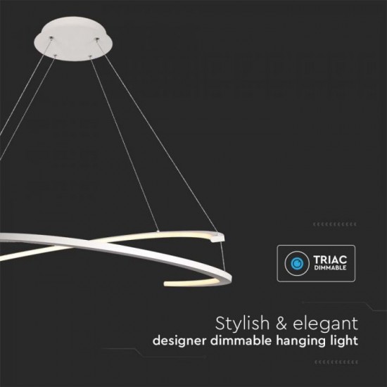 Suspensie LED Designer 48W 840mm dimabila corp alb IP20