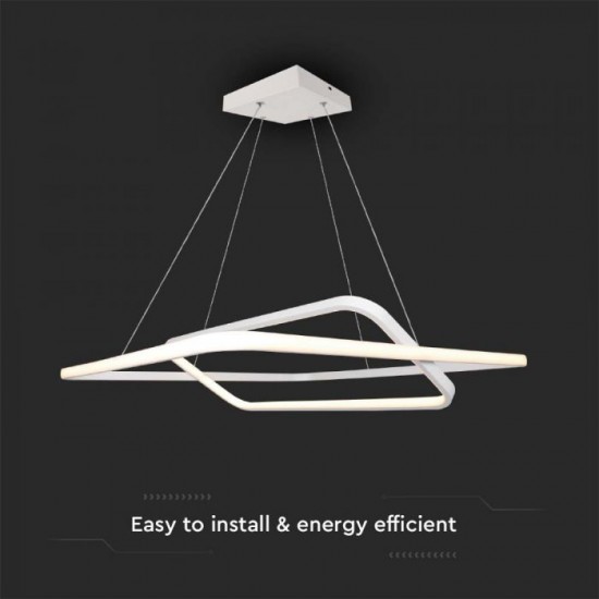 Suspensie LED Designer 48W 600mm dimabila corp alb IP20