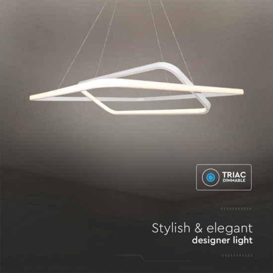 Suspensie LED Designer 48W 600mm dimabila corp alb IP20