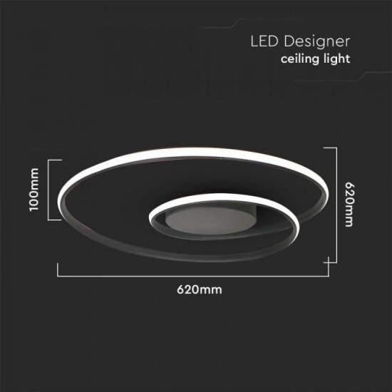 Plafoniera LED Designer 48W 620mm dimabila finisaj negru IP20