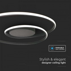 Plafoniera LED Designer 48W 620mm dimabila finisaj negru IP20