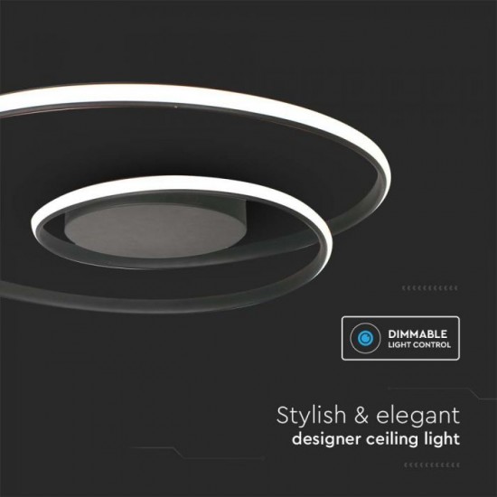 Plafoniera LED Designer 48W 620mm dimabila finisaj negru IP20