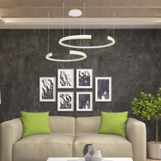 Suspensie LED Designer 48W 1160mm dimabila corp alb IP20