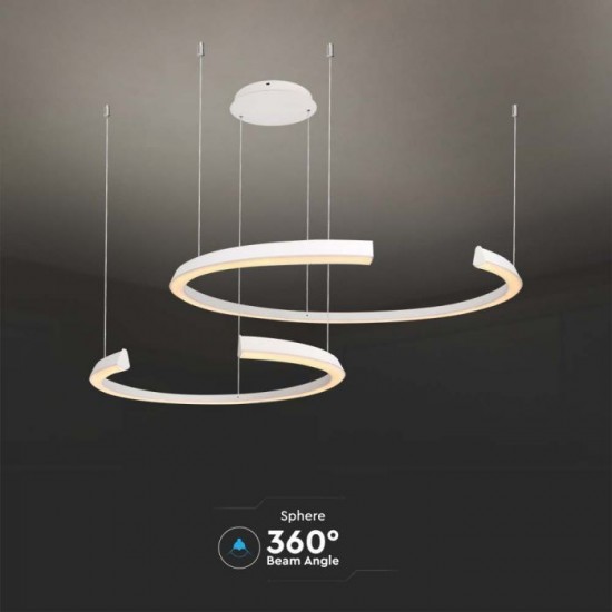 Suspensie LED Designer 48W 1160mm dimabila corp alb IP20