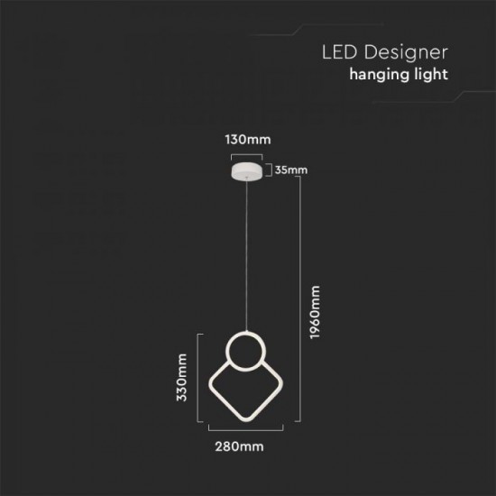 Pendul led de interior 12W designer corp alb IP20