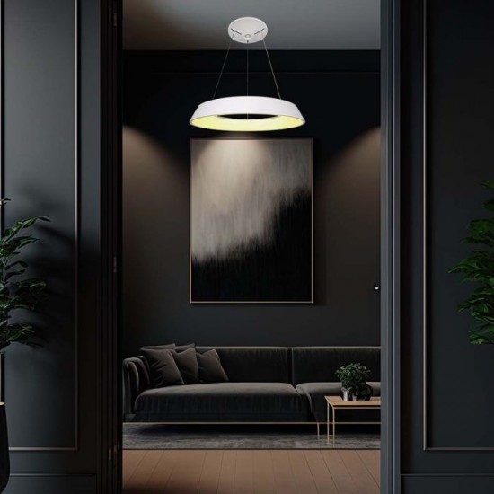 Suspensie LED Designer 48W 485mm dimabila corp alb IP20