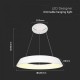 Suspensie LED Designer 48W 485mm dimabila corp alb IP20