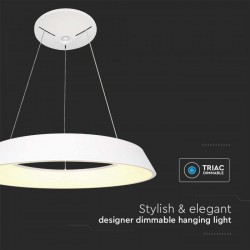 Suspensie LED Designer 48W 485mm dimabila corp alb IP20