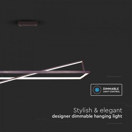 Suspensie LED Designer 45W dimabila 1140mm corp negru lumina calda IP20