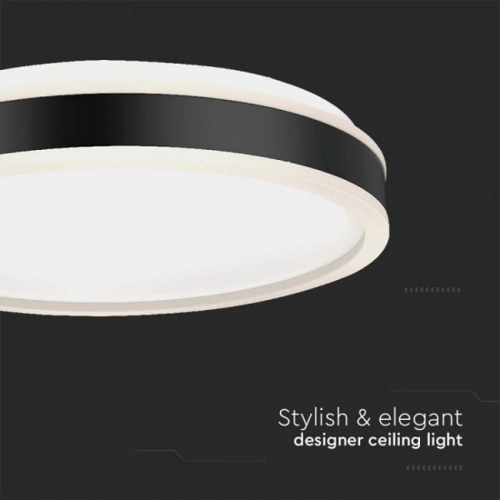 Plafoniera LED Designer 38W rotunda 400mm corp alb cu negru lumina neutra IP20