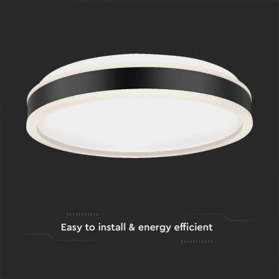 Plafoniera LED Designer 18W rotunda 350mm corp alb negru  lumina neutra IP20
