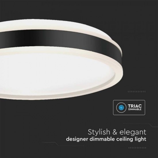 Plafoniera LED Designer 18W rotunda 350mm corp alb negru  lumina neutra IP20