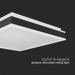 Plafoniera LED Designer 38W patrata 400mm corp alb negru lumina neutra IP20