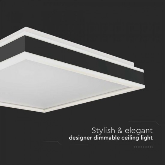 Plafoniera LED Designer 38W patrata 400mm corp alb negru lumina neutra IP20