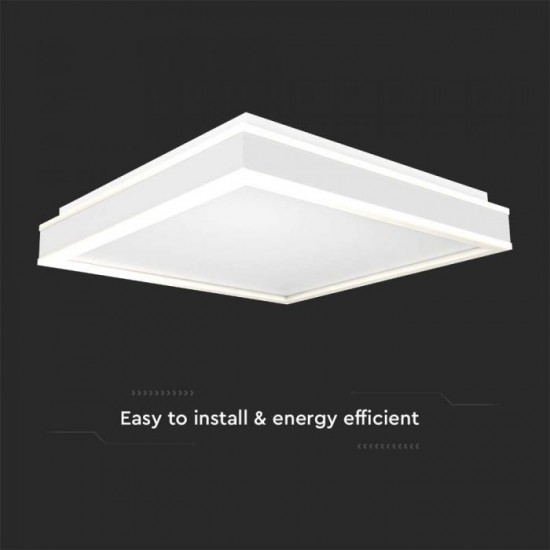Plafoniera LED Designer 38W patrata 400mm finisaj alb lumina neutra IP20
