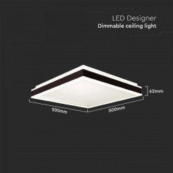 Plafoniera LED Designer 48W patrata 500mm dimabila corp alb negru lumina neutra IP20