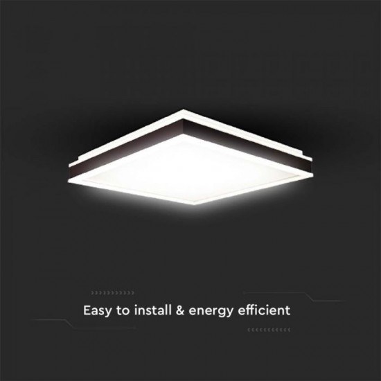 Plafoniera LED Designer 48W patrata 500mm dimabila corp alb negru lumina neutra IP20