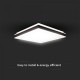 Plafoniera LED Designer 48W patrata 500mm dimabila corp alb negru lumina neutra IP20