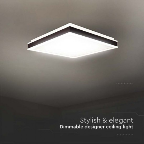 Plafoniera LED Designer 48W patrata 500mm dimabila corp alb negru lumina neutra IP20