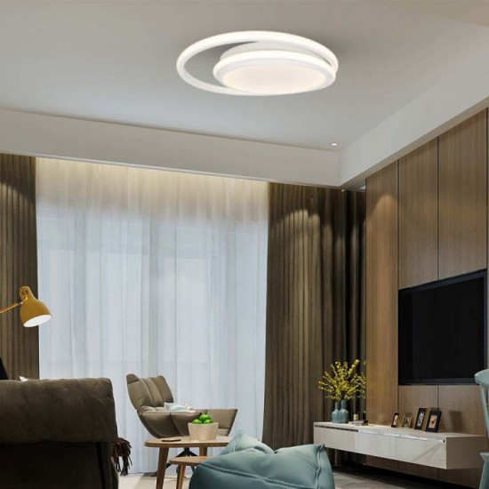 Plafoniera LED Designer 38W dubla rotunda finisaj alb lumina neutra IP20