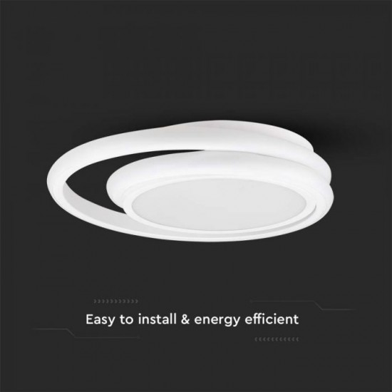 Plafoniera LED Designer 38W dubla rotunda finisaj alb lumina neutra IP20