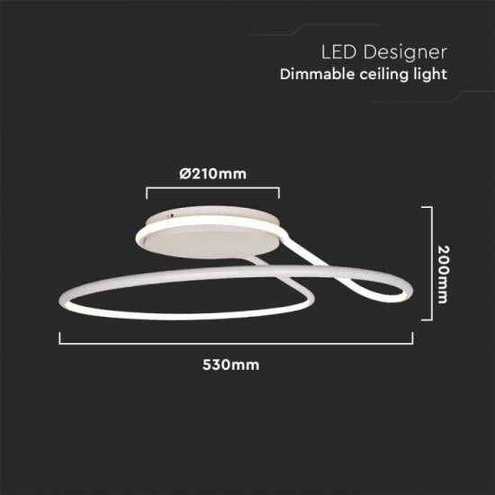 Plafoniera LED Designer 54W 530mm dimabila finisaj alb lumina neutra IP20
