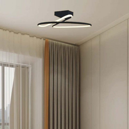 Plafoniera LED Designer 20W 250mm lumina neutra si finisaj negru elegant IP20