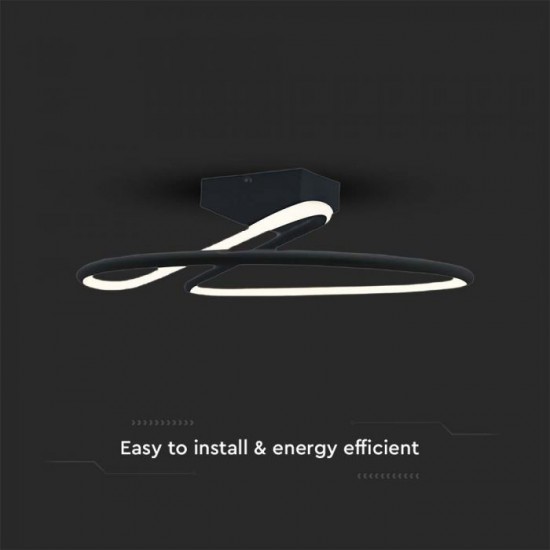 Plafoniera LED Designer 20W 250mm lumina neutra si finisaj negru elegant IP20