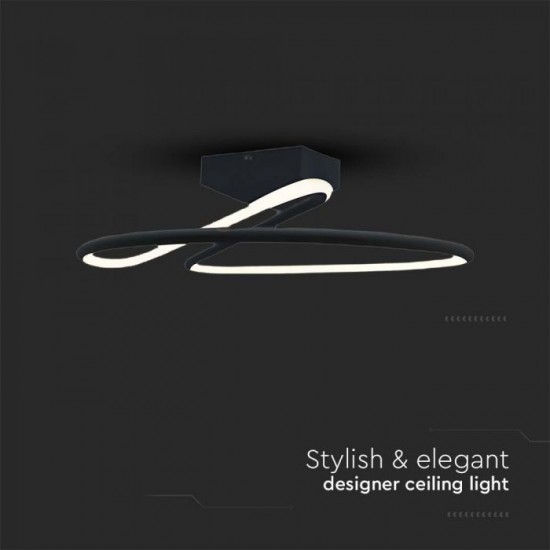 Plafoniera LED Designer 20W 250mm lumina neutra si finisaj negru elegant IP20