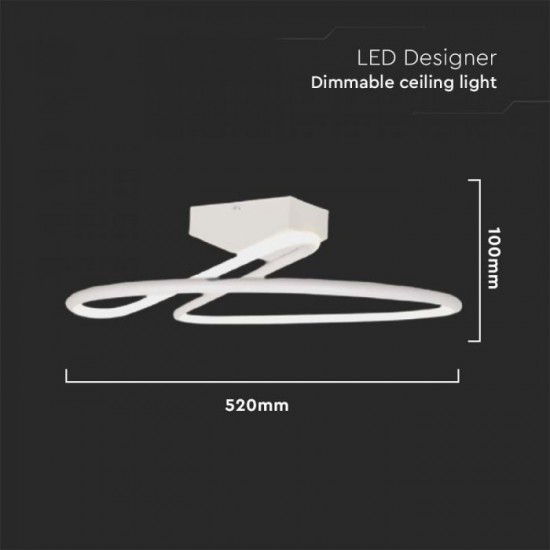 Plafoniera LED Designer 43W dimabila 520mm lumina neutra si finisaj alb elegant IP20