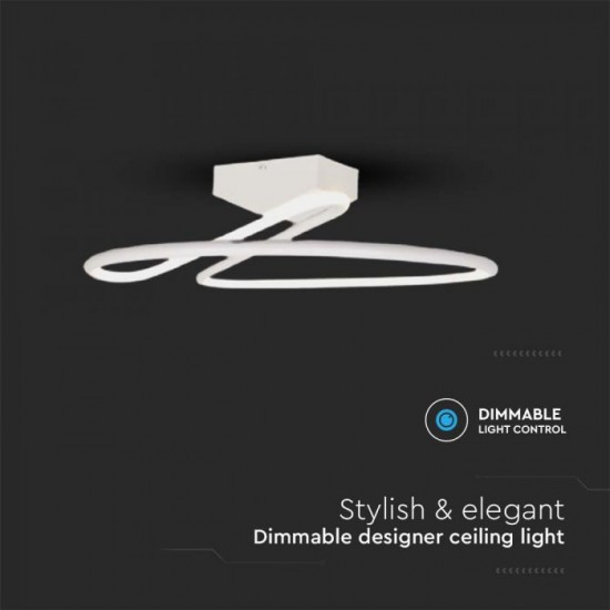 Plafoniera LED Designer 43W dimabila 520mm lumina neutra si finisaj alb elegant IP20