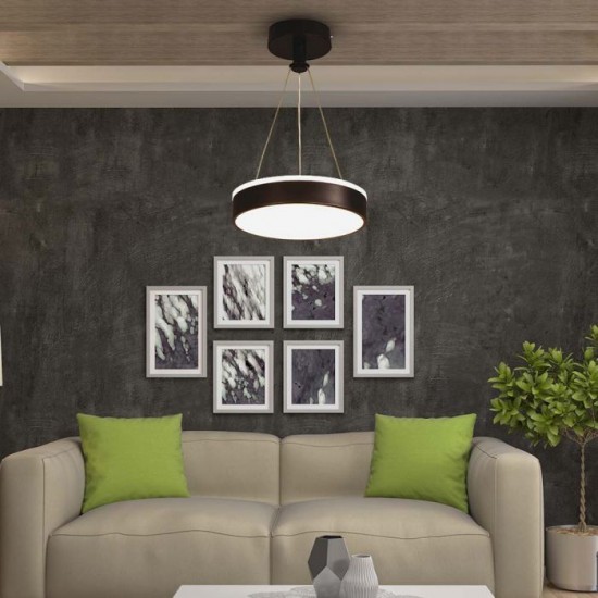 Suspensie LED Designer 12W 240mm lumina neutra si finisaj negru IP20