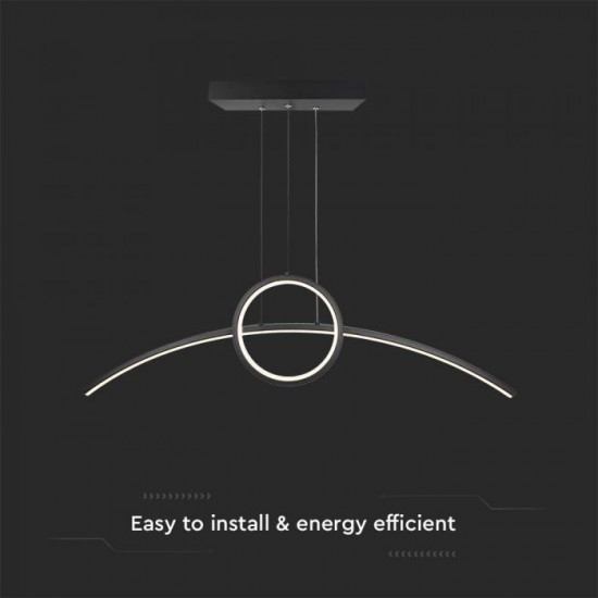 Suspensie LED Designer 30W 890mm corp negru lumina neutra IP20