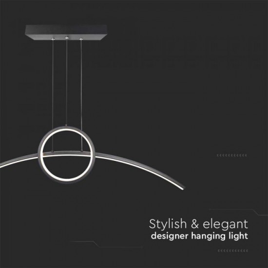 Suspensie LED Designer 30W 890mm corp negru lumina neutra IP20