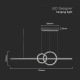 Suspensie LED Designer 15W 915mm corp negru lumina neutra IP20