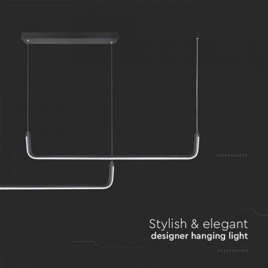Suspensie LED Designer 24W 1525mm corp negru lumina neutra IP20