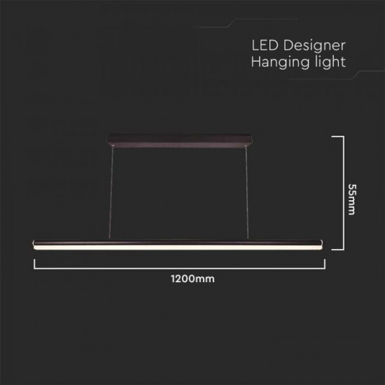 Suspensie LED Designer 23W 1200mm lumina naturala si finisaj negru IP20