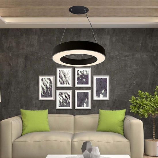 Suspensie LED Designer 50W dimabila 600mm corp negru lumina neutra IP20