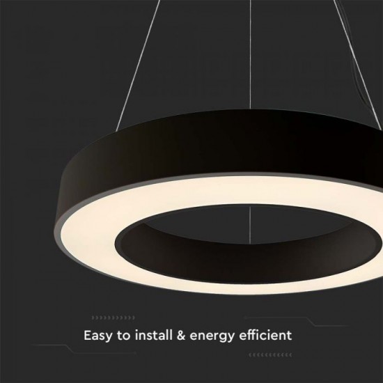 Suspensie LED Designer 50W dimabila 600mm corp negru lumina neutra IP20