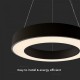 Suspensie LED Designer 50W dimabila 600mm corp negru lumina neutra IP20
