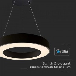 Suspensie LED Designer 50W dimabila 600mm corp negru lumina neutra IP20