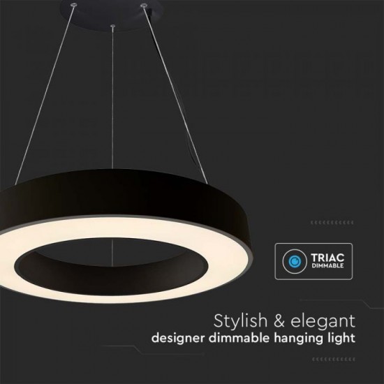 Suspensie LED Designer 50W dimabila 600mm corp negru lumina neutra IP20